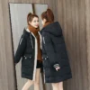 38b391f8b6f47be943e515811ebb34b9.webp Hooded Mid Length Puffer Coat Women Free Size L75cm W56cm S60cm