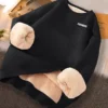 cn-11134207-820l4-mjdk2hueivwg09.webp Round Neck Fleece Sweatshirt Black Free Size L65cm W56cm S58cm