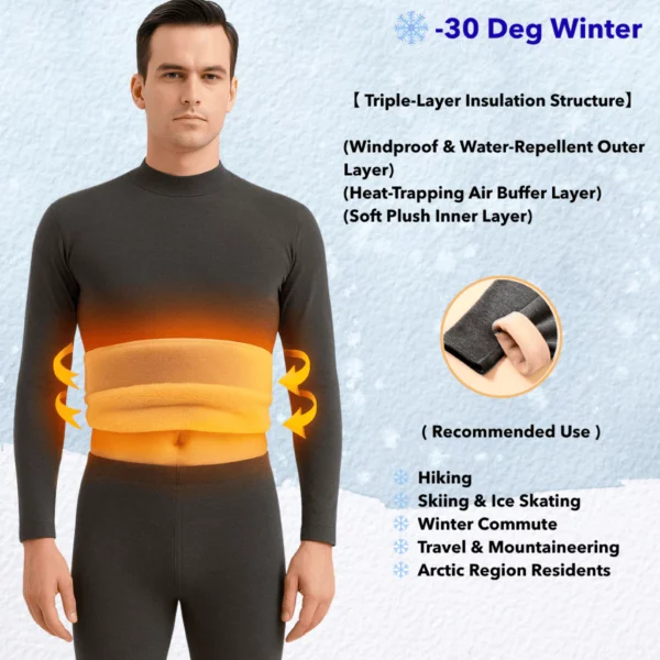 Hitchie Heattech Long John Set Man Free Size L68cm W48cm S58cm
