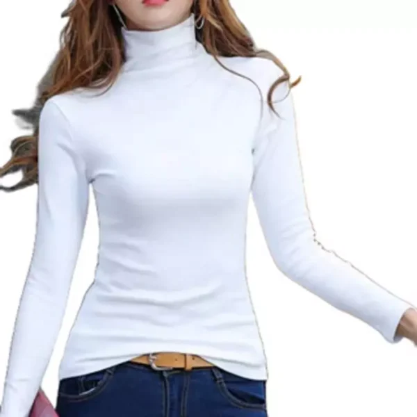 my-11134207-7rasc-m1srxal8hr8n47.webp Women Slim Turtleneck Top Free Size L58cm W40cm S58cm