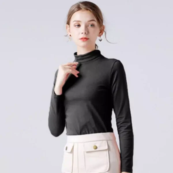my-11134207-7rash-m1srxal8j6dmc0.webp Women Slim Turtleneck Top Free Size L58cm W40cm S58cm
