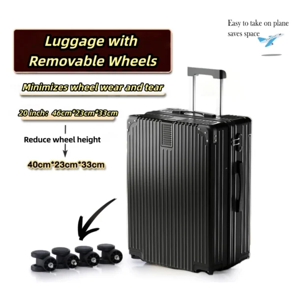 Removable Wheel Luggage L46cm W23cm H33cm