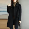sg-11134201-7rbkr-lpwexjw9pvby55.webp Double Breasted Wool Coat Women Free Size L90cm W52cm S58cm