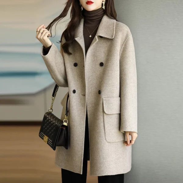 sg-11134201-7rbmu-lq1hlv4st0imf1.webp Double Breasted Wool Coat Women Free Size L90cm W52cm S58cm