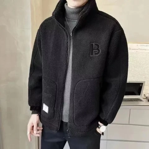 sg-11134201-7rdwx-lzoi268pr3ca24.webp Men Lamb Fleece Jacket Free Size L70cm W60cm S62cm