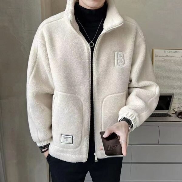 sg-11134201-7rdx9-lzoi25uu9zmy0b.jpg Men Lamb Fleece Jacket Free Size L70cm W60cm S62cm