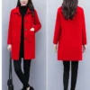 sg-11134201-7rdyc-lzogirraedeidb.webp Two Sided Wool Coat Women Free Size L90cm W50cm S58cm